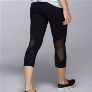 lululemon athletica Black Mesh Panel Leggings